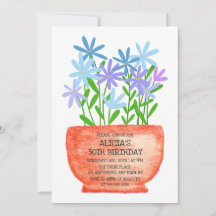 Wildblomma på inbjudan till botaniska födelsedagar