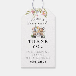 Wildblomma Party Animal Birthday Tack Presentetikett