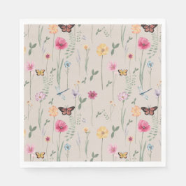 Wildblomma Party Papper Napkins Pappersservett