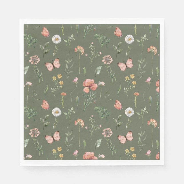 Wildblomma Party Papper Napkins Pappersservett (Framsidan)