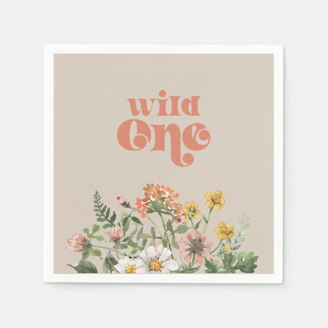 Wildblomma Party Papper Napkins Pappersservett (Framsidan)