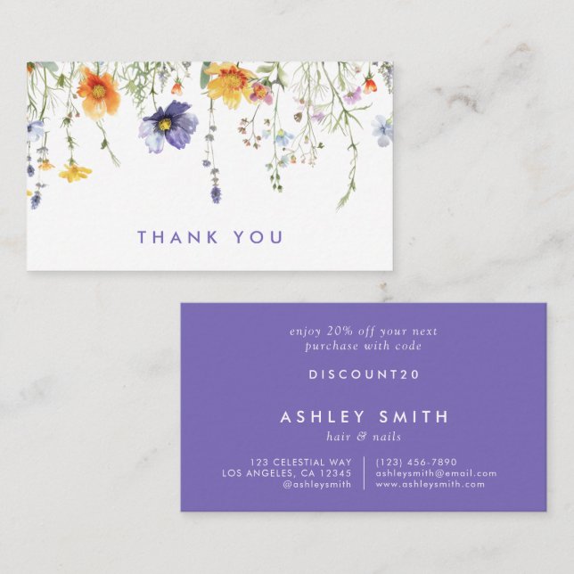 Wildblomma Rabattkort (Fram/baksida)