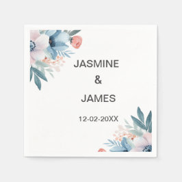 Wildblomma Ram Bröllop Napkins Pappersservett