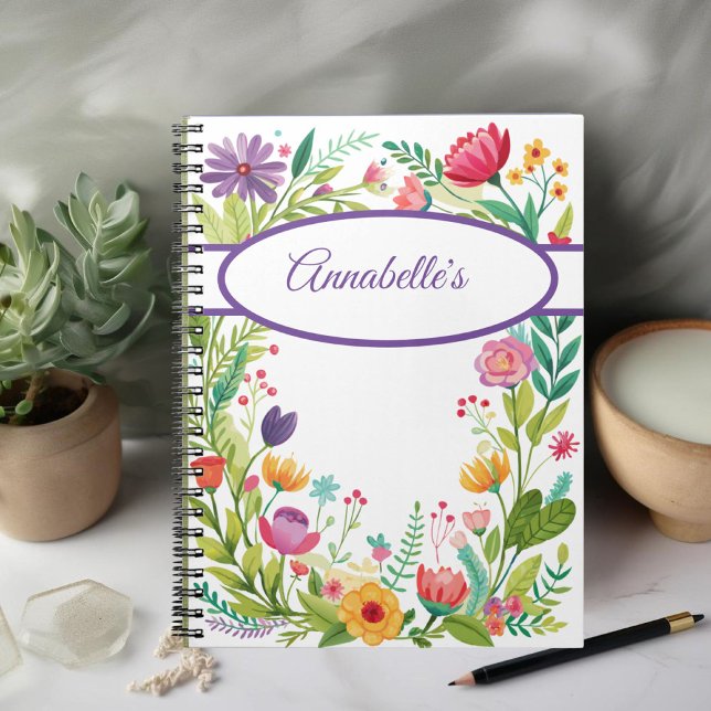 Wildblomma Ram Colorful Spiral Photo Notebook Anteckningsbok (Skapare uppladdad)