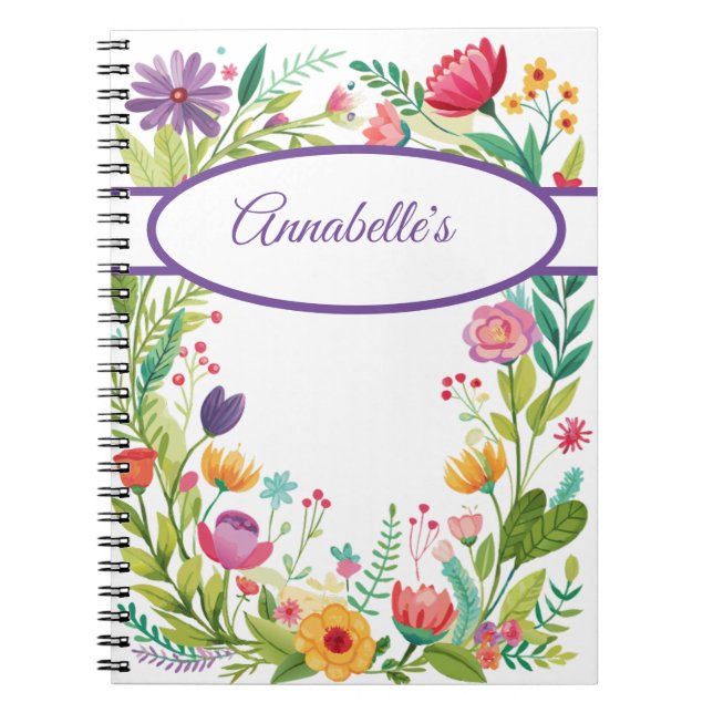 Wildblomma Ram Colorful Spiral Photo Notebook Anteckningsbok (Framsidan)
