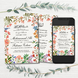 Wildblomma Ram Muslim Bröllop Nikah Walima Inbjudningar
