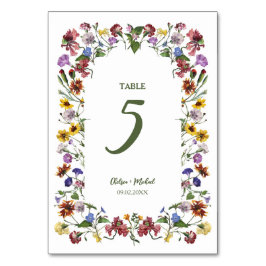 Wildblomma Ram Rustic Boho Bröllop Bordsnummer