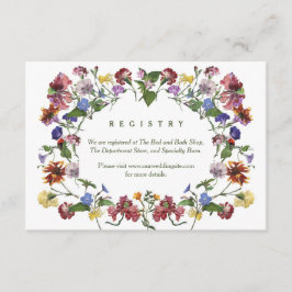 Wildblomma Ram Rustic Boho Wedding Reception Tilläggskort