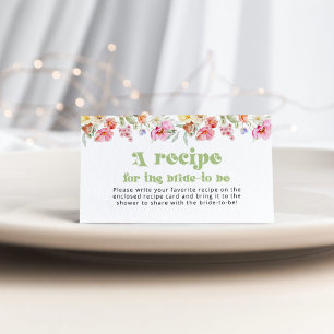 Wildblomma Recipe för bruden som ska Tilläggskort