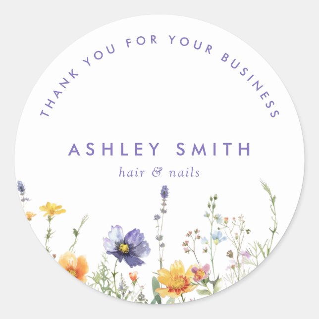 Wildblomma Runt Klistermärke (Framsida)