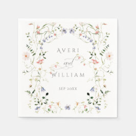 Wildblomma Rustic Boho Blommigt Bröllop Pappersservett