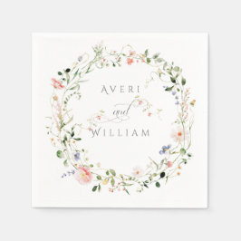 Wildblomma Rustic Boho Blommigt Bröllop Pappersservett