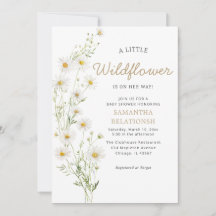 Wildblomma Rustic Boho Blommigt Girl Baby Shower