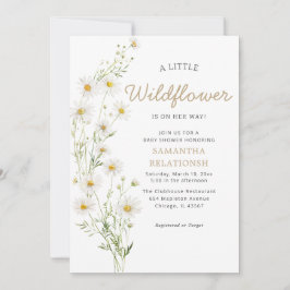 Wildblomma Rustic Boho Blommigt Girl Baby Shower Inbjudningar