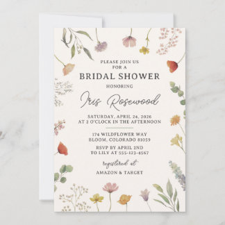 Wildblomma Rustic Boho Bridal Shower-inbjudan Inbjudningar
