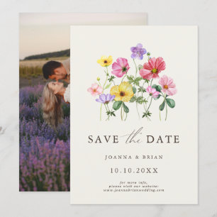 Wildblomma Rustic Chic Blommigt Boho Land Photo Spara Datumet
