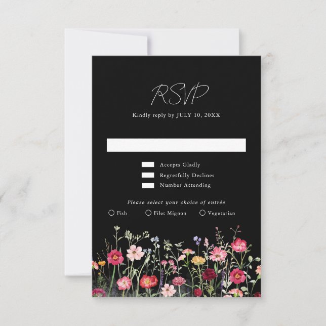 Wildblomma Rustic Land Blommigt Garden Wedding OSA Kort (Framsida)