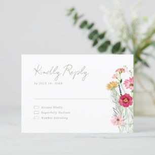 Wildblomma Rustic Land Blommigt Garden Wedding OSA Kort
