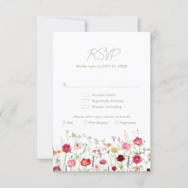 Wildblomma Rustic Land Blommigt Garden Wedding OSA Kort