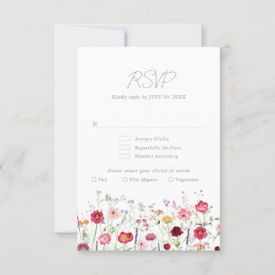 Wildblomma Rustic Land Blommigt Garden Wedding OSA Kort