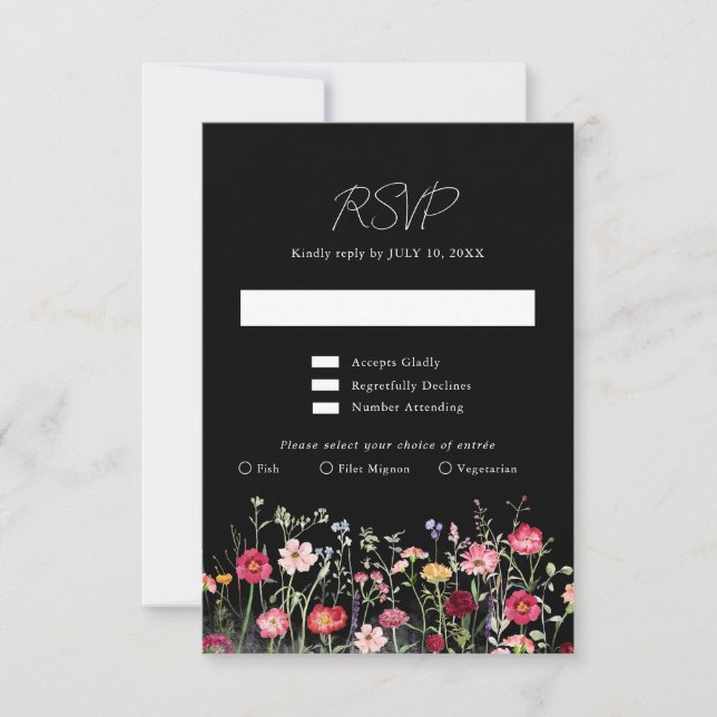 Wildblomma Rustic Land Blommigt Garden Wedding OSA Kort (Framsida)