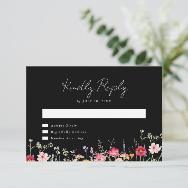Wildblomma Rustic Land Blommigt Garden Wedding OSA Kort (Stående Fram)