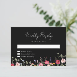 Wildblomma Rustic Land Blommigt Garden Wedding OSA Kort