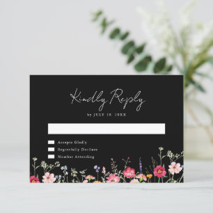 Wildblomma Rustic Land Blommigt Garden Wedding OSA Kort