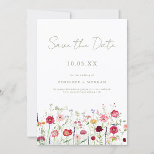 Wildblomma Rustic Land Blommigt Garden Wedding Spara Datumet