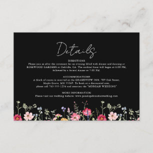 Wildblomma Rustic Land Blommigt Garden Wedding Tilläggskort