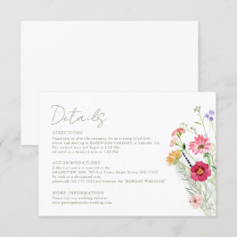 Wildblomma Rustic Land Blommigt Garden Wedding Tilläggskort