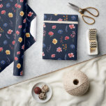 Wildblomma Rustic Land Boho Blommigt Navy Bröllop Presentpapper<br><div class="desc">Gratulera till kärlek med denna pulserande pappra bröllop-omslutning med en vildblomma med vattenfärg i rosa, lila och grönt. Perfekt för trädgård, vår eller bröllop med rosterminer, inspirerat inbjudan att kombinera delikata blommigtar med typografi av eleganten, vilket skapar en viskös och romantisk beröring. Fullt anpassade för att matcha din speciella dag!...</div>