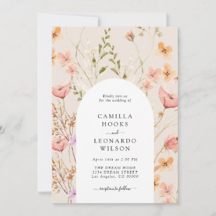 Wildblomma Rustic Wildblombröllopsinbjudan Inbjudningar