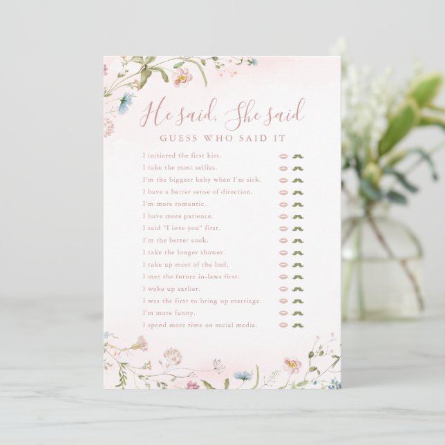 Wildblomma sa att hon sa att möhippa-spel inbjudningar (Stående Fram)