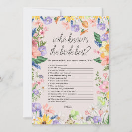 Wildblomma som känner Bride mest spelkort Inbjudningar