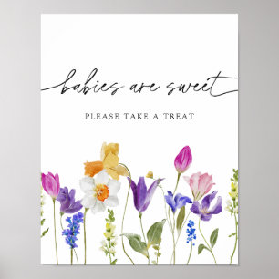 Wildblomma Spädbarn är söt. Ta ett prov Poster