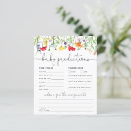 Wildblomma-spel med Baby Predictions Advice Card