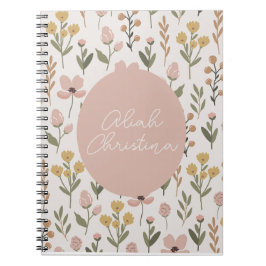 Wildblomma Spiral Notebook Personlig Baby Anteckningsbok