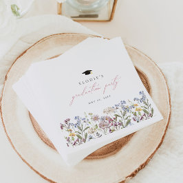 Wildblomma Studenten Papper Papper Napkins Blommig Pappersservett