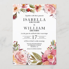 Wildblomma Summer Boho bröllopsinbjudan Inbjudningar