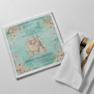 Wildblomma Tea Party Teal Blue Möhippa Pappersservett