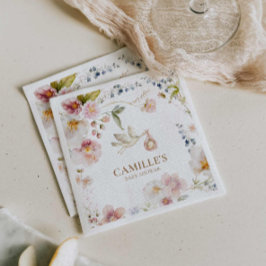 Wildblomma Vår Baby Shower Pappersservett