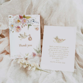 Wildblomma Vår Baby Shower Tack Kort