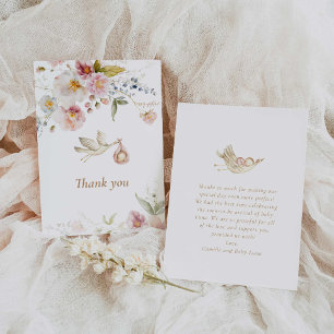 Wildblomma Vår Baby Shower Tack Kort