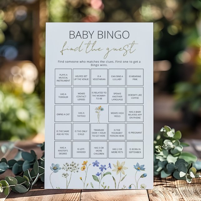 Wildblomma Vår Blommigt Baby Bingo Hitta gästen (Skapare uppladdad)