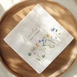 Wildblomma Vår Blommigt Baby Shower Pappersservett