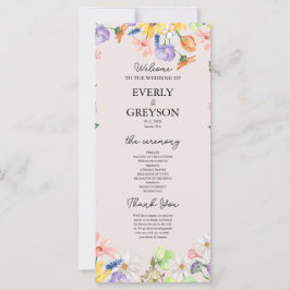 Wildblomma Vår bröllop Ceremony-programmet