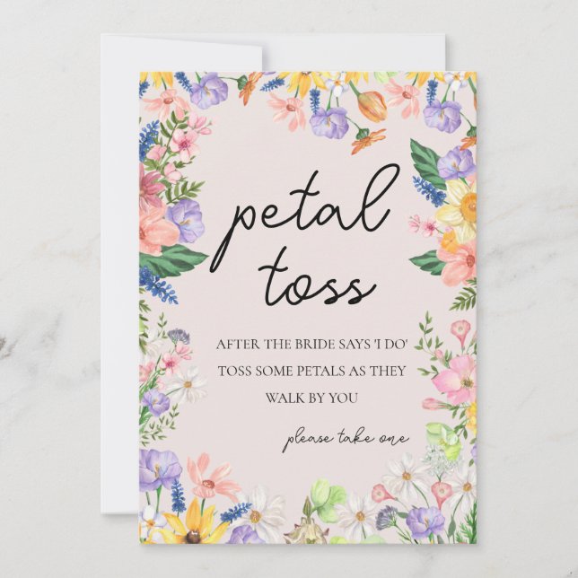Wildblomma Vår bröllop Petal Toss-kort Inbjudningar (Framsida)