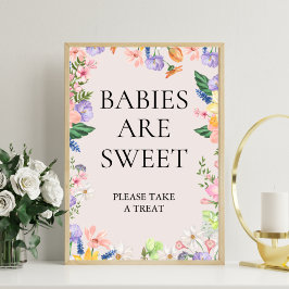 Wildblomma Vår Spädbarn är Sweet Sign Fototryck
