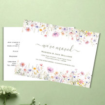 Wildblomma Vi har flyttat | Flytta Meddelande